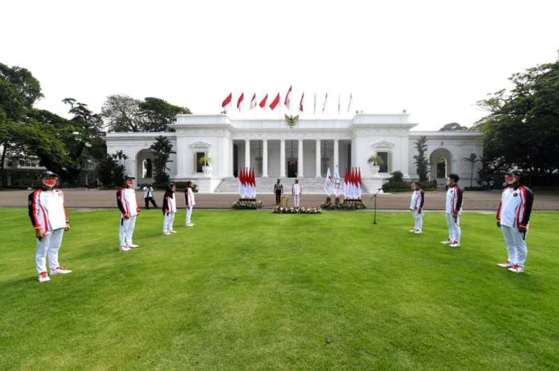 Presiden Jokowi saat melepas 28 atlet yang akan berlaga di Olimpiade Tokyo 2020