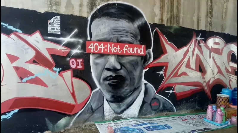 Mural Jokowi 404 Not Found (Foto: Polres Metro Tangerang)