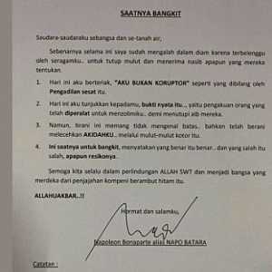 Pengacara Ungkap Maksud Surat Terbuka Napoleon Soal Koruptor & Akidah