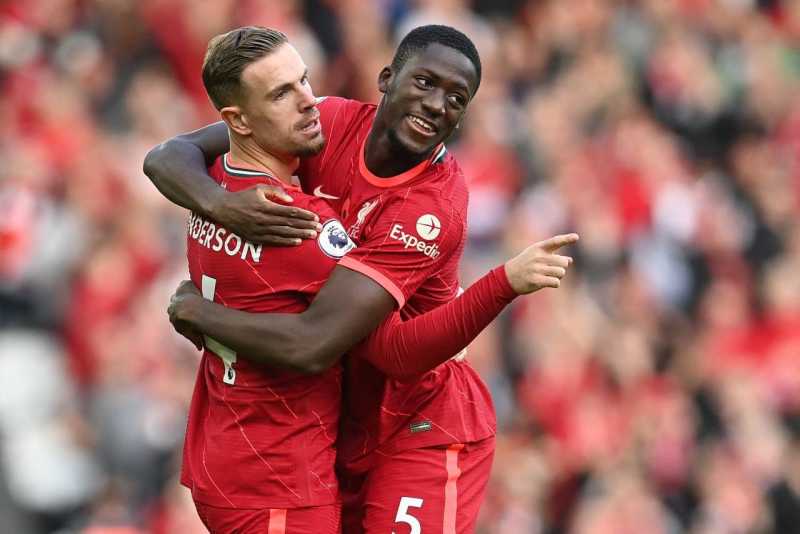 Hasil Liga Inggris: Liverpool vs Brighton & Hove Albiion 2-2, selebrasi Jordan Henderson (@premierleague/Twitter)