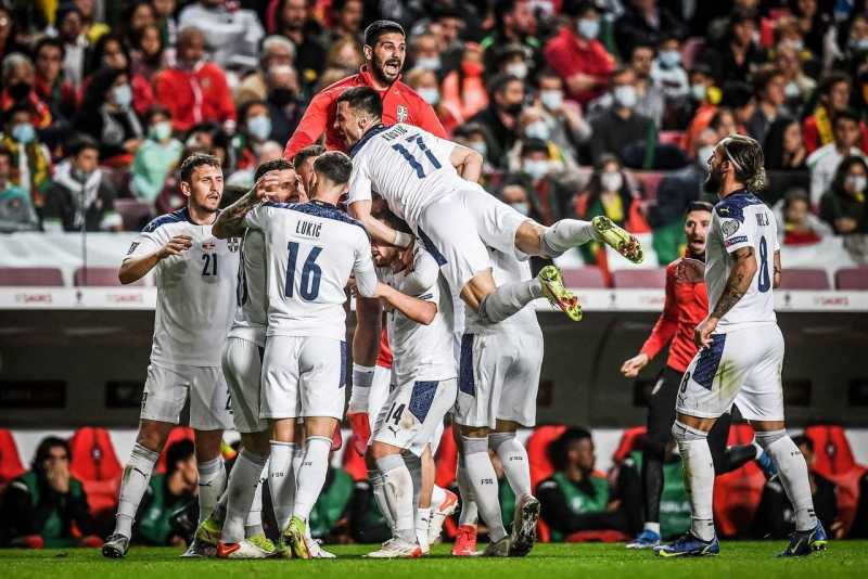 Serbia mencatat sejarah lolos ke Piala Dunia 2022 di Qatar usai mengalahkan Portugal 2-1