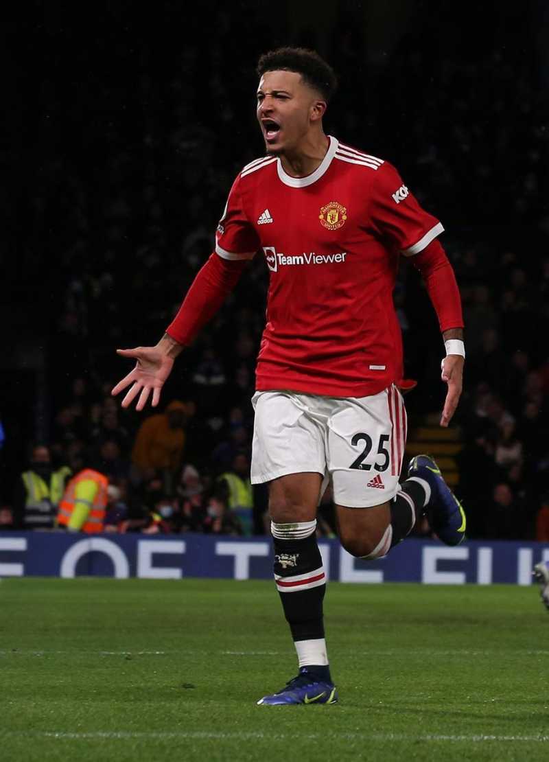 Jadon Sancho mencetak gol perdana bagi Manchester United saat duel melawan Chelsea. Skor akhir 1-1