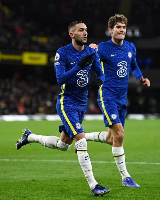 Hakim Ziyech memastikan kemennagan Chelsea atas Watford 2-1