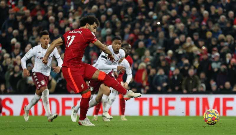 Hasil Liga Inggris Liverpool vs Aston Villa 1-0, gol Mo Salah dari titik penalti menjadi penentu kemenangan Liverpool