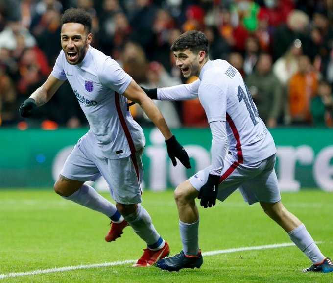     Hasil Liga Europa: Galatasaray vs Barcelona 1-2, gol Pierre-Emerick Aubameyang membawa Barcelona lolos ke 8 besar Europa League