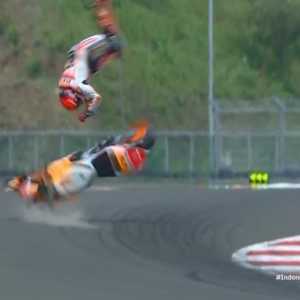 Marc Marquez Alami Kecelakaan Horor Jelang MotoGP Mandalika, Ini Videonya