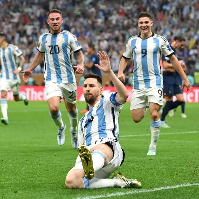     Piala Dunia 2022: Argentina vs Prancis, Lionel Messi mencetak gol pertama Argentina lewat tendangan penalti