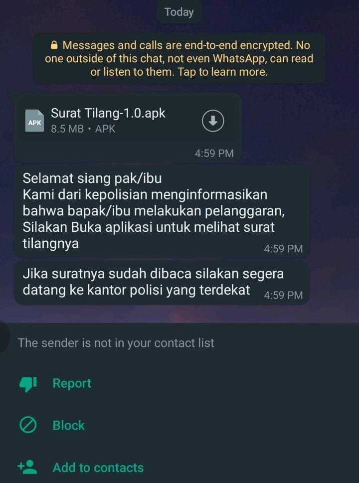 Waspada Penipuan Via WhatsApp Berkedok Surat Tilang Polisi