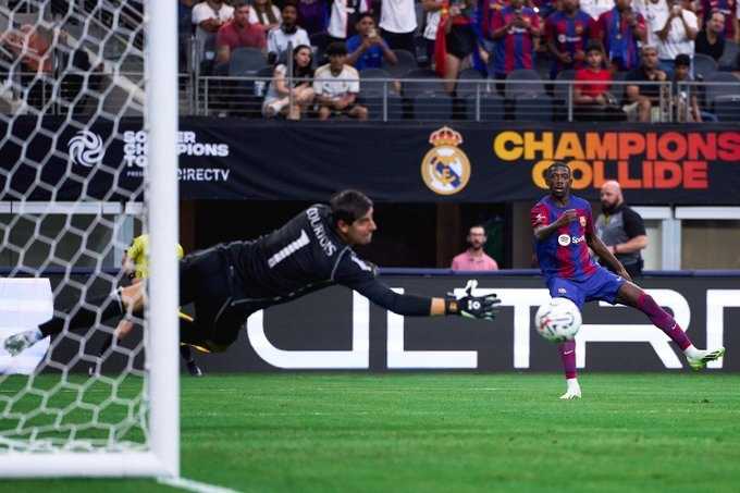     Barcelona vs Real Madrid 3-0, Ousmane Dembele mencetak satu gol