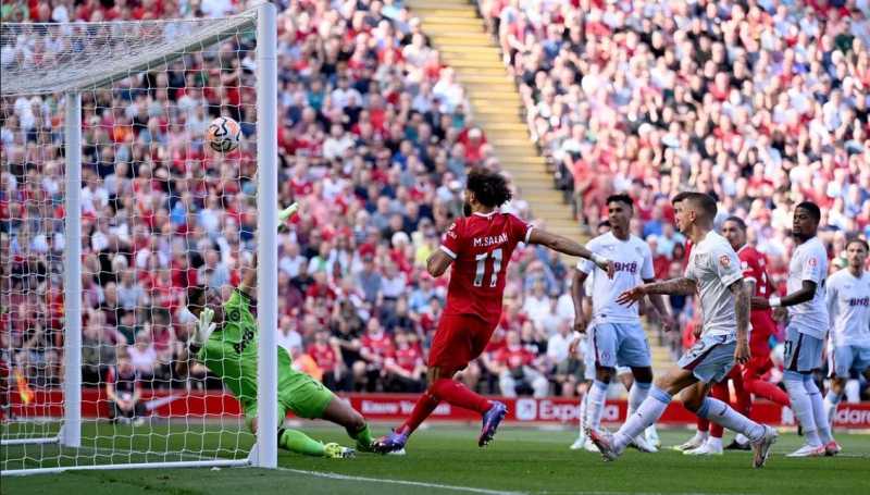     Liverpool vs Aston Villa 3-0: Mohamed Salah membawa The Reds unggul 3-0 (Twitter: LFC)