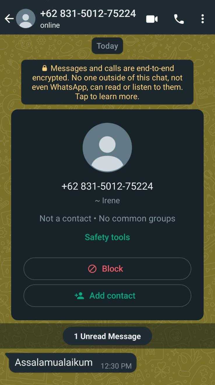     Penipuan via WhatsApp dengan modus tekan tombol BLOCK pada gambar yang dikirim