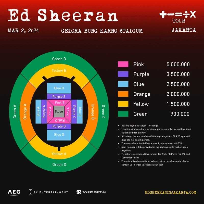     Harga tiket konser Ed Sheeran di Jakarta (PK Entertainment - Instagram)