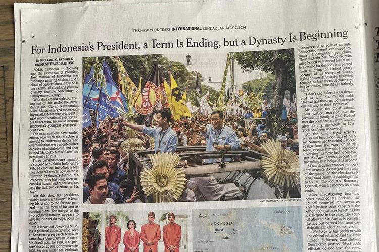     Artikel New York Times menyoroti soal munculnya Dinasti Politik di Indonesia (ist)