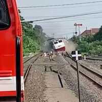 KA Pandalungan Anjlok di Sidoarjo Jawa Timur