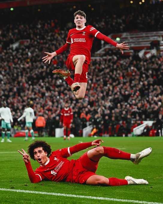     Dua pemain berusia 18 tahun, Lewis Koumas dan Jayden Danns, mencetak gol saat Liverpool menang 3-0 atas Southampton di Piala FA (@LFC / x.com)
