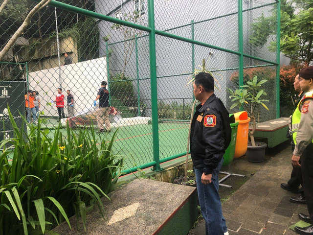     Lokasi penemuan mayat Rahul Pinem di lapangan basket  (dinas pemadam kebakaran Bandung)
