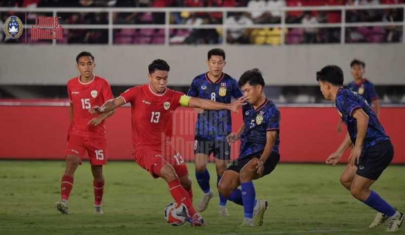 Indonesia Vs Laos Imbang Dalam Drama 6 Gol, Marselino Kartu Merah