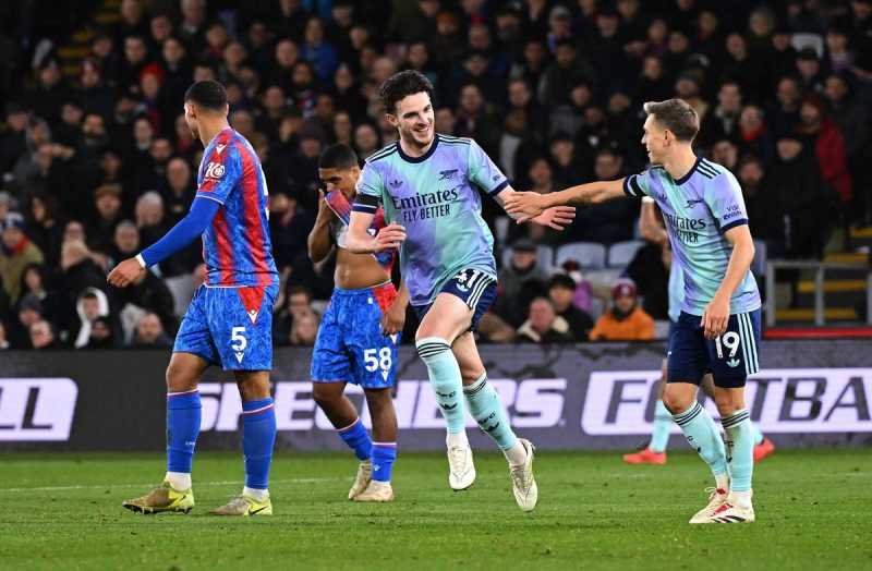     Crystal Palace vs Arsenal: Declan Rice mencetak satu gol saat The Gunners menang telak 5-1 atas Palace (premierleague.com)