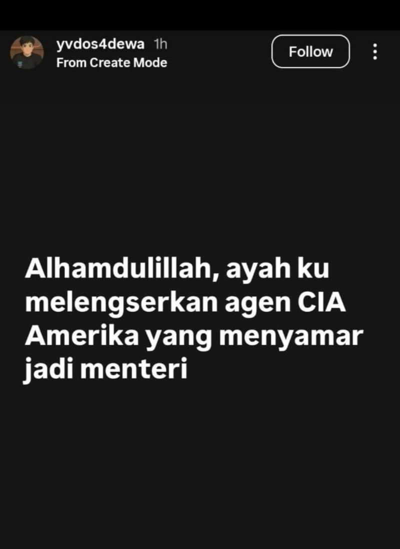     Unggahan kontroversial akun @yvdos4dewa (ist)