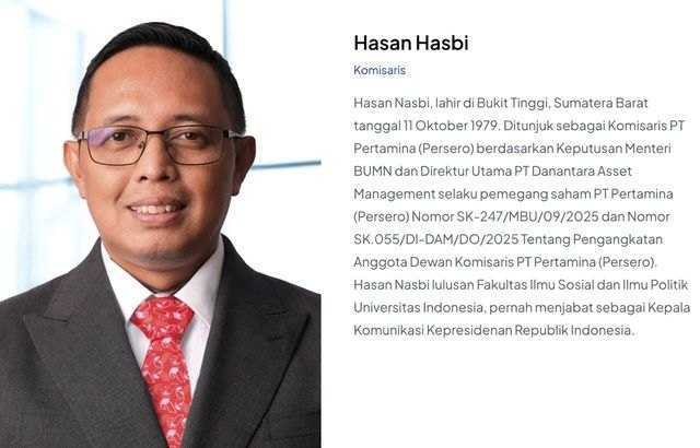     Hasan Nasbi ditunjuk jadi Komisaris Pertamina (pertamina.com)