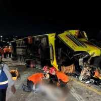 Bus PO Cahaya Trans kecelakaan maut di Tol Krapyak Kota Semarang, 15 tewas
