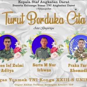 3 Prajurit TNI gugur di Lebanon: Pangkat dinaikkan, keluarga dapat santunan Rp1,8 M