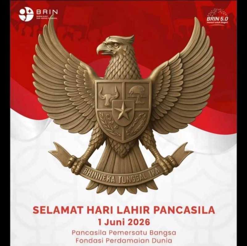 Lambang Garuda Pancasila yang sempat diunggah BRIN (@brin_indonesia)